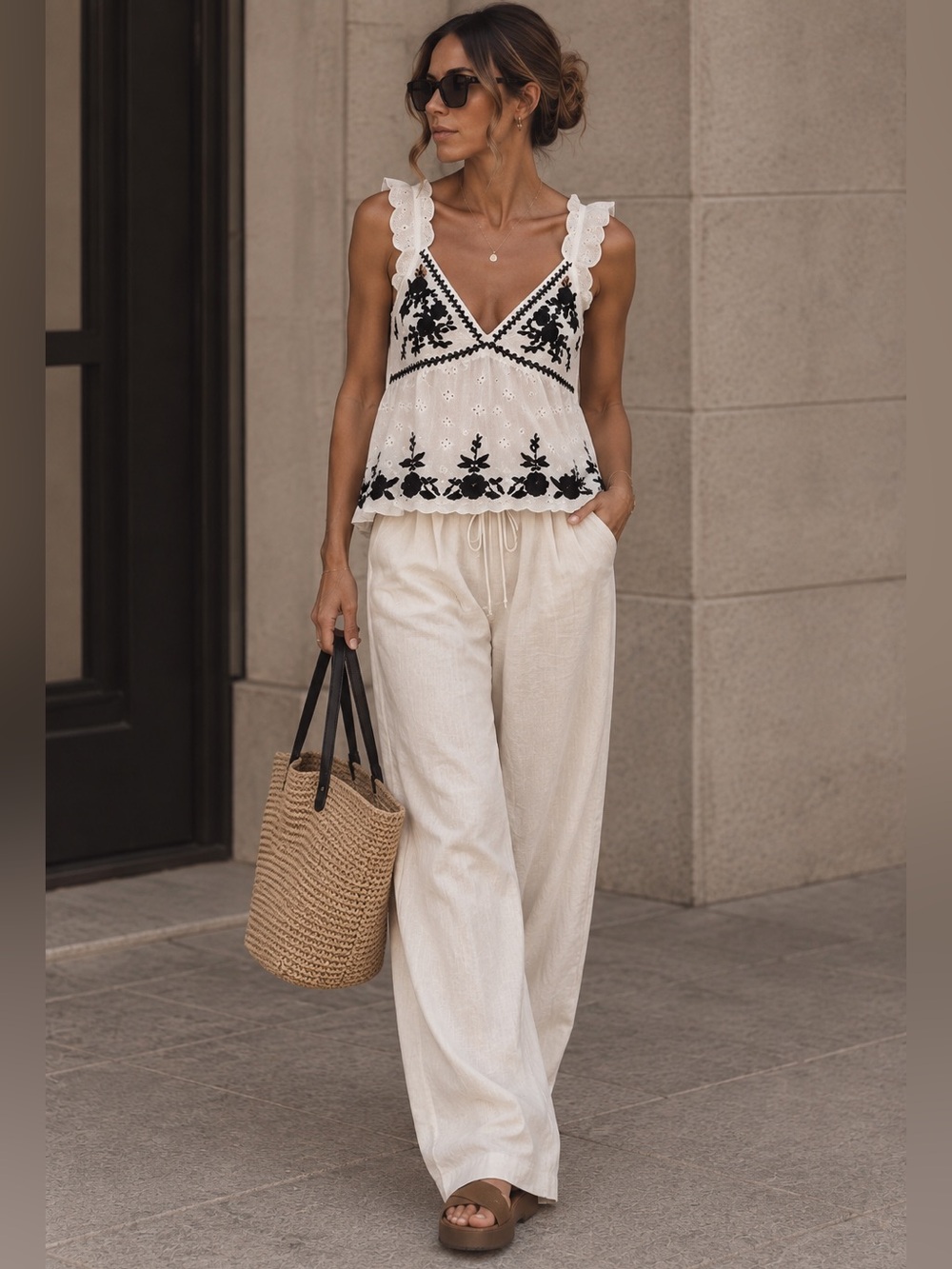 NWOT Zara embroidered top